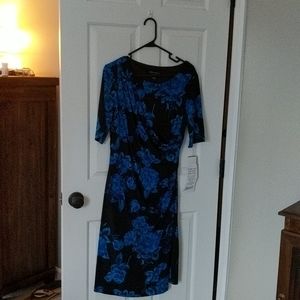 Black with blue flower dress